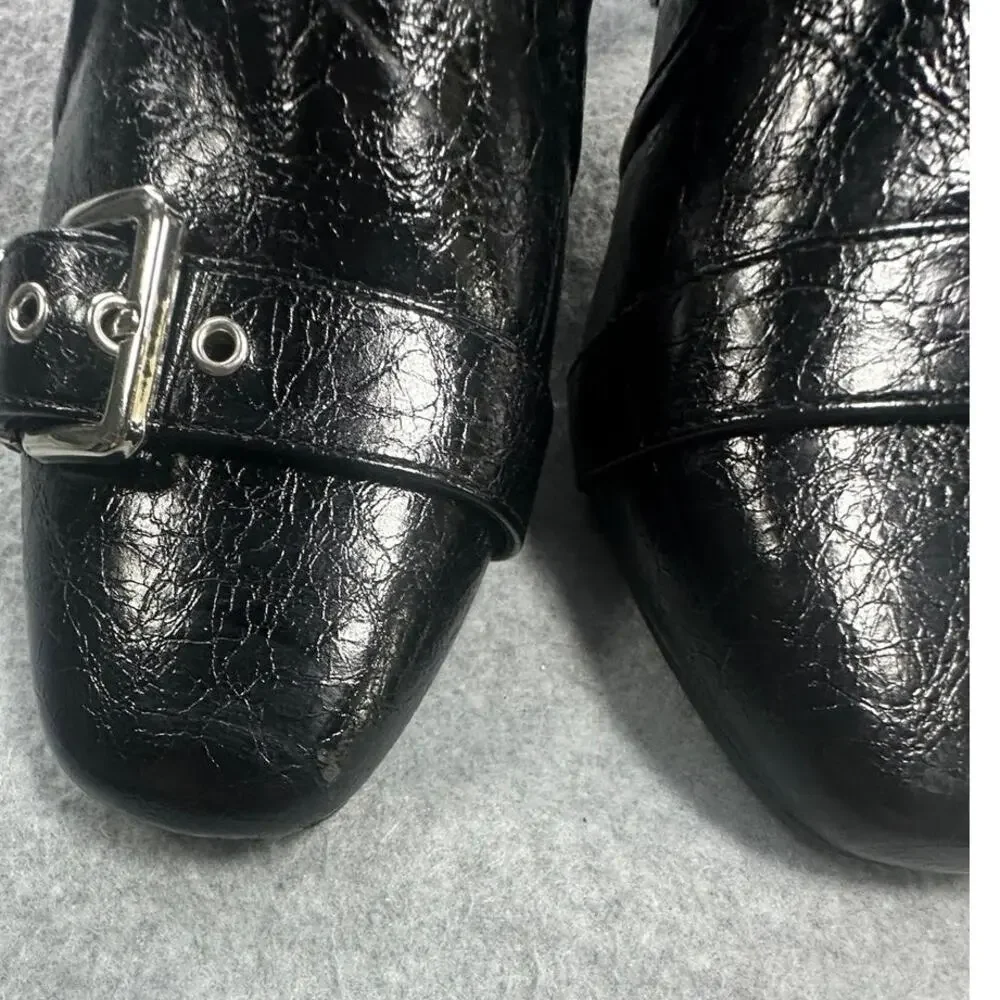 Ankle Boot Crinkle Patent Kitten Heel
